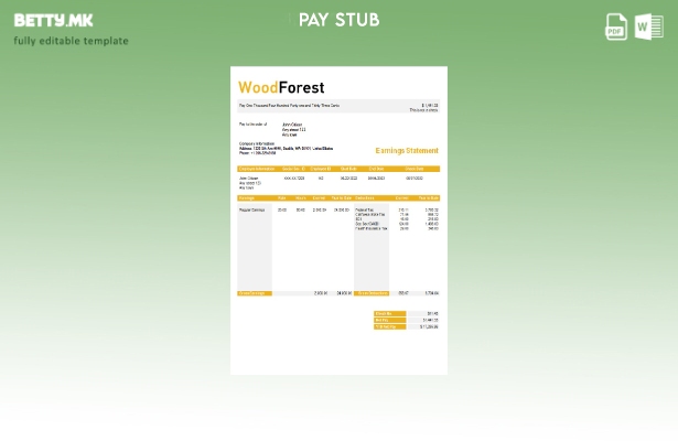 модерен стил Шаблон за уплатница на Wood corporation